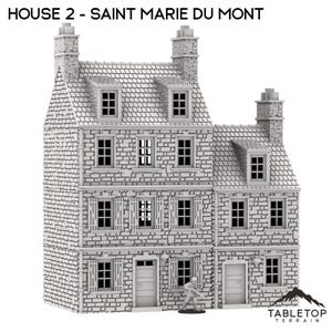 House 2 - Saint Marie du Mont - WWII Terrain Wargame Tabletop Terrain Terrain Compatible with Bolt Action