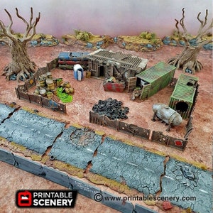 Scrapyard - Apocalyptic Building - Gaslands Terrain Post-Apocalyptic Walking Dead Fallout Wasteland Warfare Tabletop Terrain Wargame