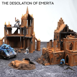 La Desolación de Emerita - Terreno de mesa Grimdark Gothic Miniatura Wargame Ciencia Ficción 28 mm 32 mm