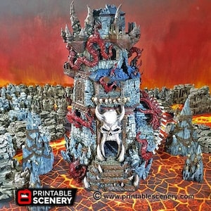 Demonhelm - Fantasy Demon Building - Fantasy Terrain DND AoS Sci-Fi Terrain Printable Scenery Wargame Tabletop Terrain Chaos Terrain