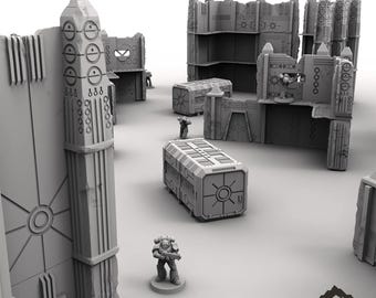 NecroWorld - WTC compatible Terrain Pack - Tabletop Terrain Grimdark Slumbering Machines Miniature Wargame Sci-Fi