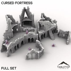 Cursed Fortress - Tabletop Terrain Fantasy DND Miniature Roleplaying Wargame 28mm 32mm
