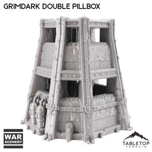Tabletop Terrain Grimdark Double Pillbox Wargame Terrain 3d printed 28mm Building Sci Fi Gothic Wargaming Scenery