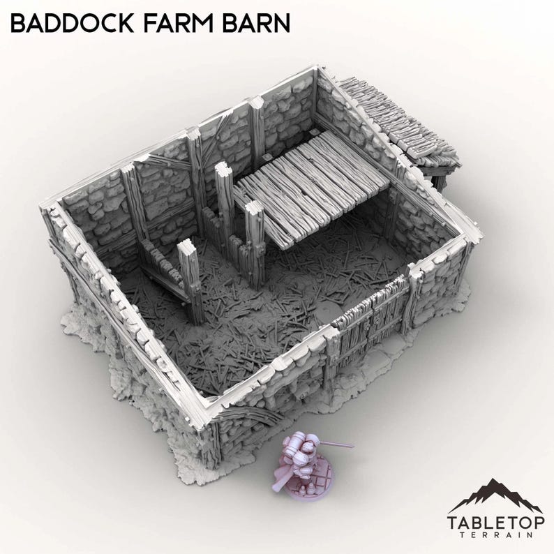 Tabletop Farming Baddock Farm Barn - Tabletop Terrain Fantasy Roleplaying Wargame 28mm ...