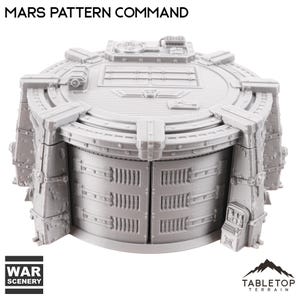 Tabletop Terrain Grimdark Mars Pattern Command Bunker Wargame Terrain 3d printed 28mm Building Sci Fi Gothic Wargaming Scenery