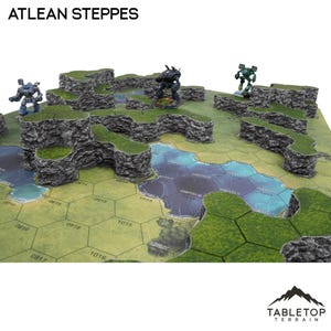 HEXTECH Atlean Steppes Map Hill Sets - 6mm - Thunderhead Studio 6mm Compatible with Small Scale Mech Wargames