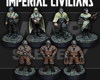 Imperial Civilians - Grimdark Minis by War Scenery for Tabletop Wargames