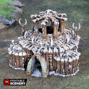 The Witch Temple- Tribal Terrain - Fantasy Terrain DND AoS Pathfinder Printable Scenery Miniature Wargame Tabletop Terrain Jungle Terrain