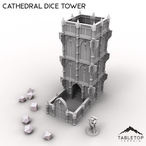 Cathedral Dice Tower - Tabletop Terrain Fantasy DND Miniature Roleplaying Wargame 28mm 32mm