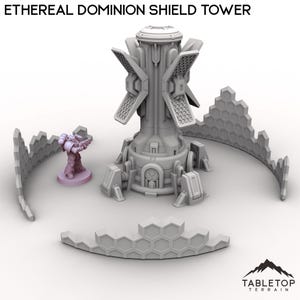 Schildturm des Ätherischen Dominion - Tabletop Gelände Greater Good Grimdark Miniature Wargame Sci-Fi 28 mm 32 mm
