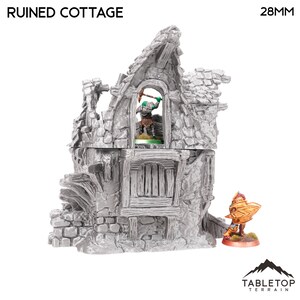 Ruined Cottage - Hagglethorn Hollow - Fantasy Ruins - DND AoS Pathfinder Conquest Printable Scenery Tabletop Terrain Miniature Wargame
