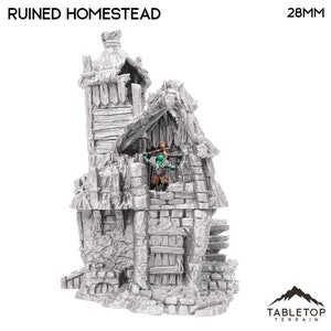 Ruined Homestead - Hagglethorn Hollow - Fantasy Ruins - DND AoS Pathfinder Conquest Printable Scenery Tabletop Terrain Miniature Wargame