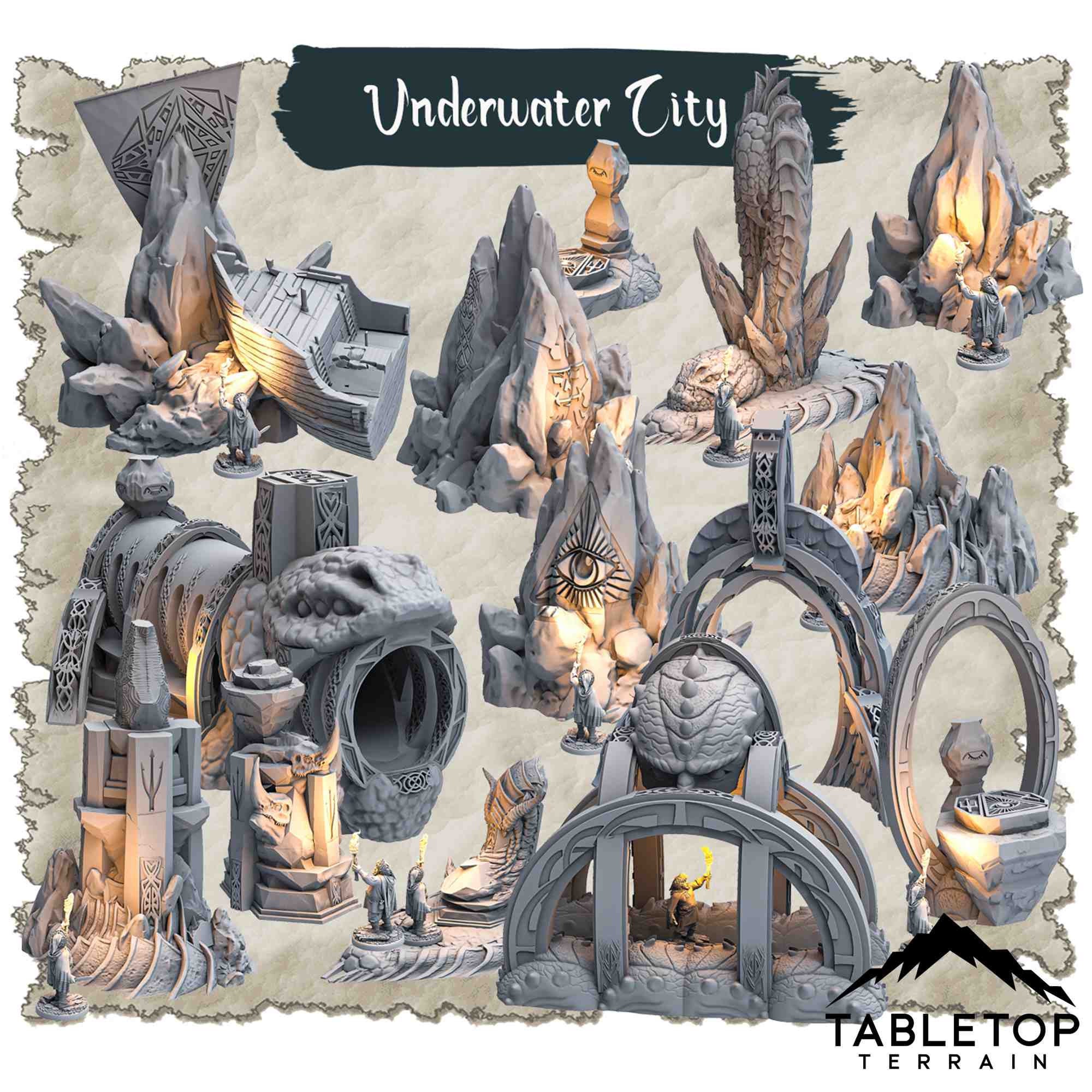 Underwater Races Pathfinder Underwater City - Thematic Dungeon Terrain - DND Pathfinder RPG Terrain ...