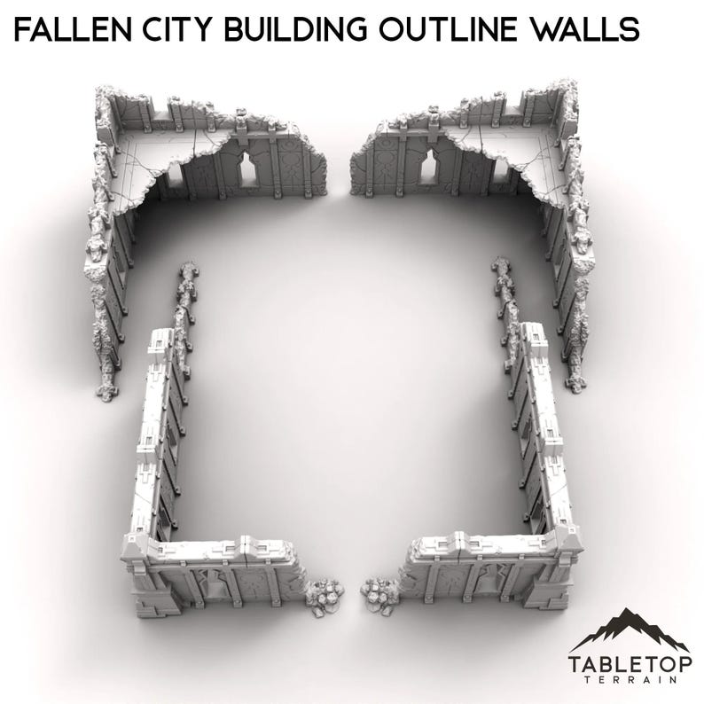Fallen City Building Outline Walls - Tabletop Terrain Grimdark ...