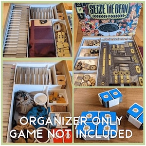 Aprovecha el inserto/organizador del juego de mesa Bean, incluidas las expansiones