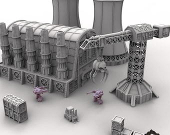 Sector épico - Set 1 - Forja - Terreno de mesa para juegos de guerra de mechas de 6 mm y 8 mm compatible con juegos de guerra épicos de pequeña escala