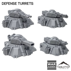Tabletop Terrain Defense Turrets - Chapters Headquarter Wargame Terrain 3d printed 28mm Building Sci Fi Gothic Wargaming Scenery