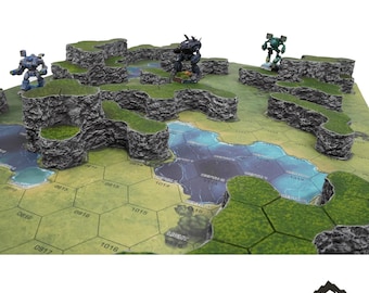 HEXTECH Atlean Steppes Map Hill Sets - 6mm - Thunderhead Studio 6mm Compatible with Small Scale Mech Wargames