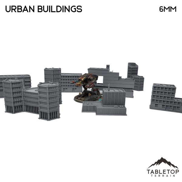 Urban Buildings - 6mm terrain - Battletech Terrain MechWarrior Terrain Epic Tabletop Terrain Adeptus Titanicus Terrain Epic 40k Terrain