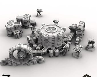 HEXTECH Power Plant - Power Complex - Thunderhead Studio 6mm Compatible with Small Scale Mech Wargames