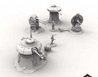 Rebel Turret Pack - Tabletop Terrain Outer Rim Compatible with Star Wars Legion Shatterpoint