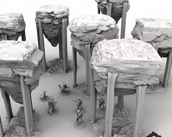 Floating Rocks - Tabletop Terrain Fantasy Roleplaying Wargame 28mm 32mm Compatible with DND