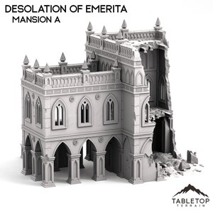 Destroyed Mansions - The Desolation of Emerita - Tabletop Terrain Grimdark Gothic Miniature Wargame Sci-Fi 28mm 32mm