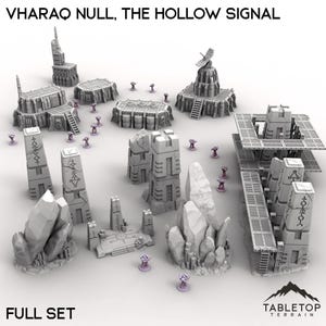 Vharaq Null, The Hollow Signal - Teren do gry planszowej Grimdark Slumbering Machines Miniaturowa gra wojenna Sci-Fi