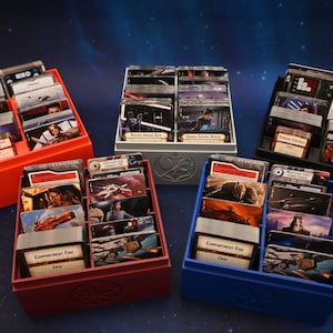 Organizadores de armazenamento de cartões Star Wars Armada com tampas magnetizadas