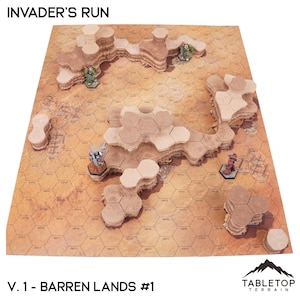 HEXTECH Invader's Run Map Hill Sets - 6mm - Thunderhead Studio 6mm Compatible with Small Scale Mech Wargames