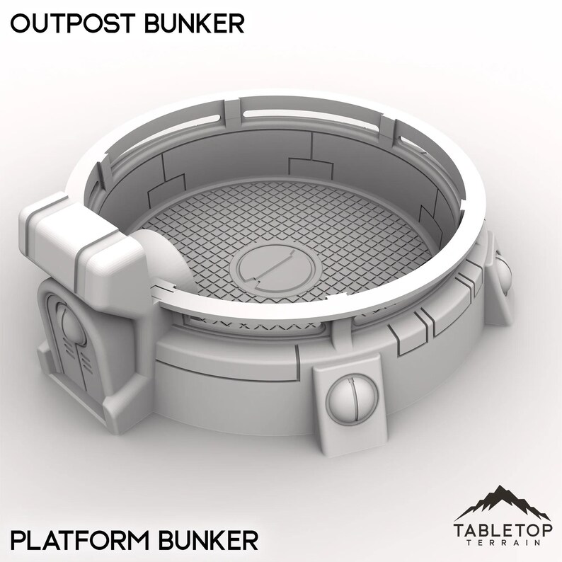LM3D – Bunker Gothique Sci-fi 28 Mm – Impression 3D – Décors Modulaires Pour Wargames