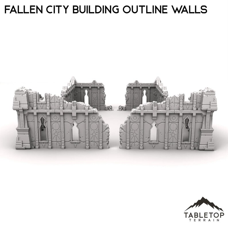 Fallen City Building Outline Walls - Tabletop Terrain Grimdark ...