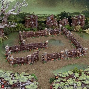 Wildwood Fences - The Gloaming Swamp - Fantasy Terrain DND AoS Conquest Printable Scenery Wargame Tabletop Terrain