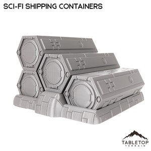 Tabletop Terrain Sci-Fi Shipping Containers Wargame Terrain 3d printed 28mm Building Sci Fi Gothic Wargaming Scenery