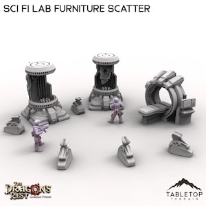 Sci Fi Lab Furniture Scatter - Tabletop Terrain Grimdark Gothic Miniature Wargame Sci-Fi 28mm 32mm