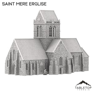 Saint Mere Erglise - WWII Terrain Wargame Tabletop Terrain Terrain Compatible with Bolt Action