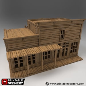 General Store - Wild West Building - Wild West Exodus Tabletop Terrain Printable Scenery Time Warp Wargaming Terrain