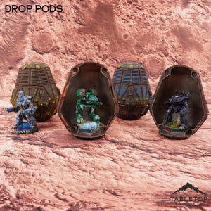 Drop Pods - Hardware Studios 6 mm Kompatibel med småskaliga Mech Wargames
