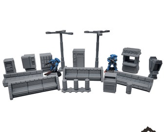 Cyberpunk Street Scatter - Cyberpunk Scatter Terrain - Futuristic Compatible with Infinity, Cyberpunk Red: Combat Zone