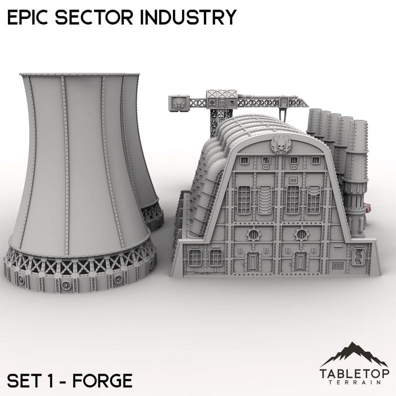 Epic Sector Industry - Set 1 - Forge - 6mm 8mm Mech Wargames Tabletop ...
