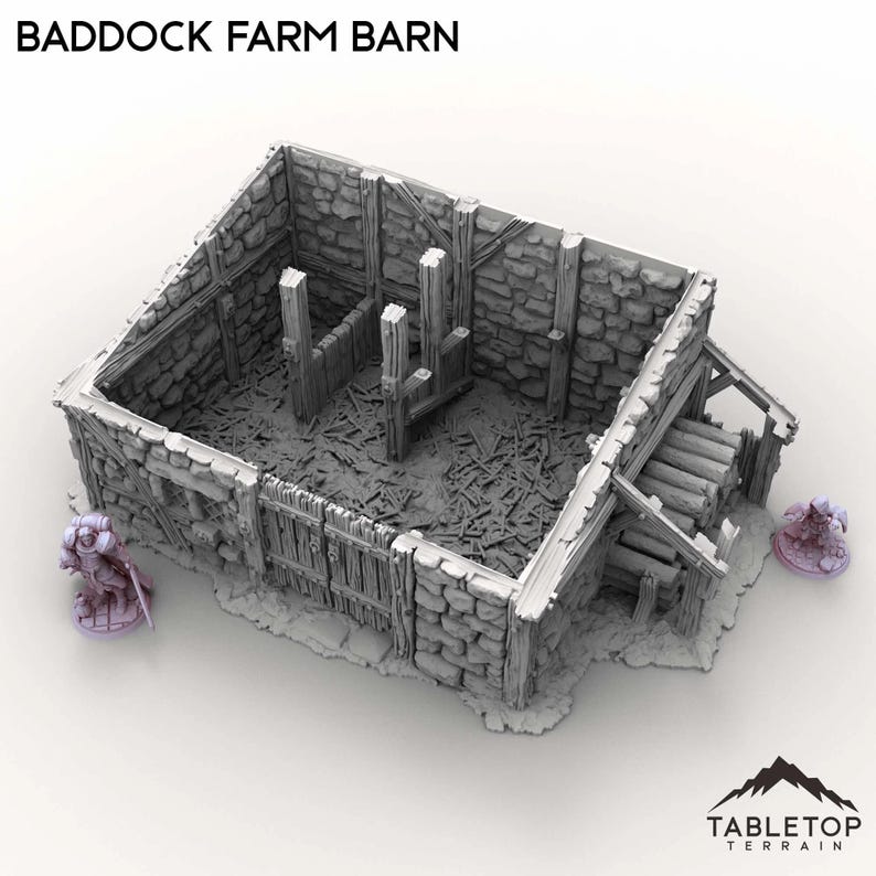 Tabletop Farming Baddock Farm Barn - Tabletop Terrain Fantasy Roleplaying Wargame 28mm ...