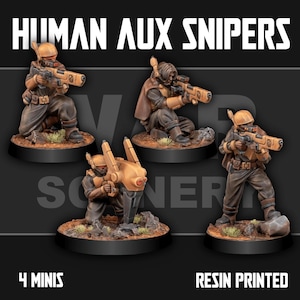 Mänskliga hjälpkrypskyttar - Grimdark Minis av War Scenery för bordsspel