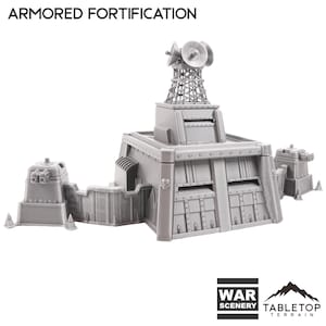 Tabletop Terrain Armored Fortification Wargame Terrain 3d printed 28mm Building Sci Fi Gothic Wargaming Scenery