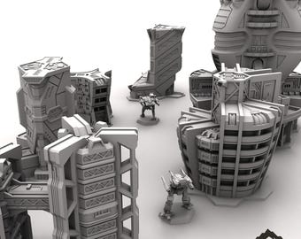 HEXTECH Urban Expansion Trinity City  - 6mm - Thunderhead Studio 6mm Compatible with Small Scale Mech Wargames