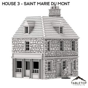 House 3 - Saint Marie du Mont - WWII Terrain Wargame Tabletop Terrain Terrain Compatible with Bolt Action