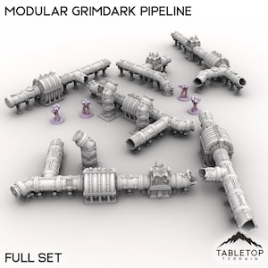 Modular Grimdark Pipeline - Tabletop Terrain Grimdark Gothic Miniature Wargame Sci-Fi 28mm 32mm