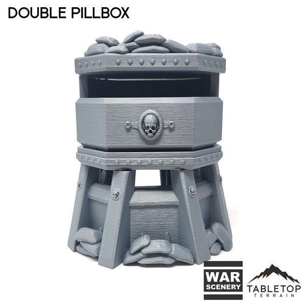 Pillbox & Double Pillbox - Tabletop Terrain - Grimdark Terrain -Gothic Terrain Miniature Wargame Terrain Sci-Fi Terrain  28mm Terrain 32mm