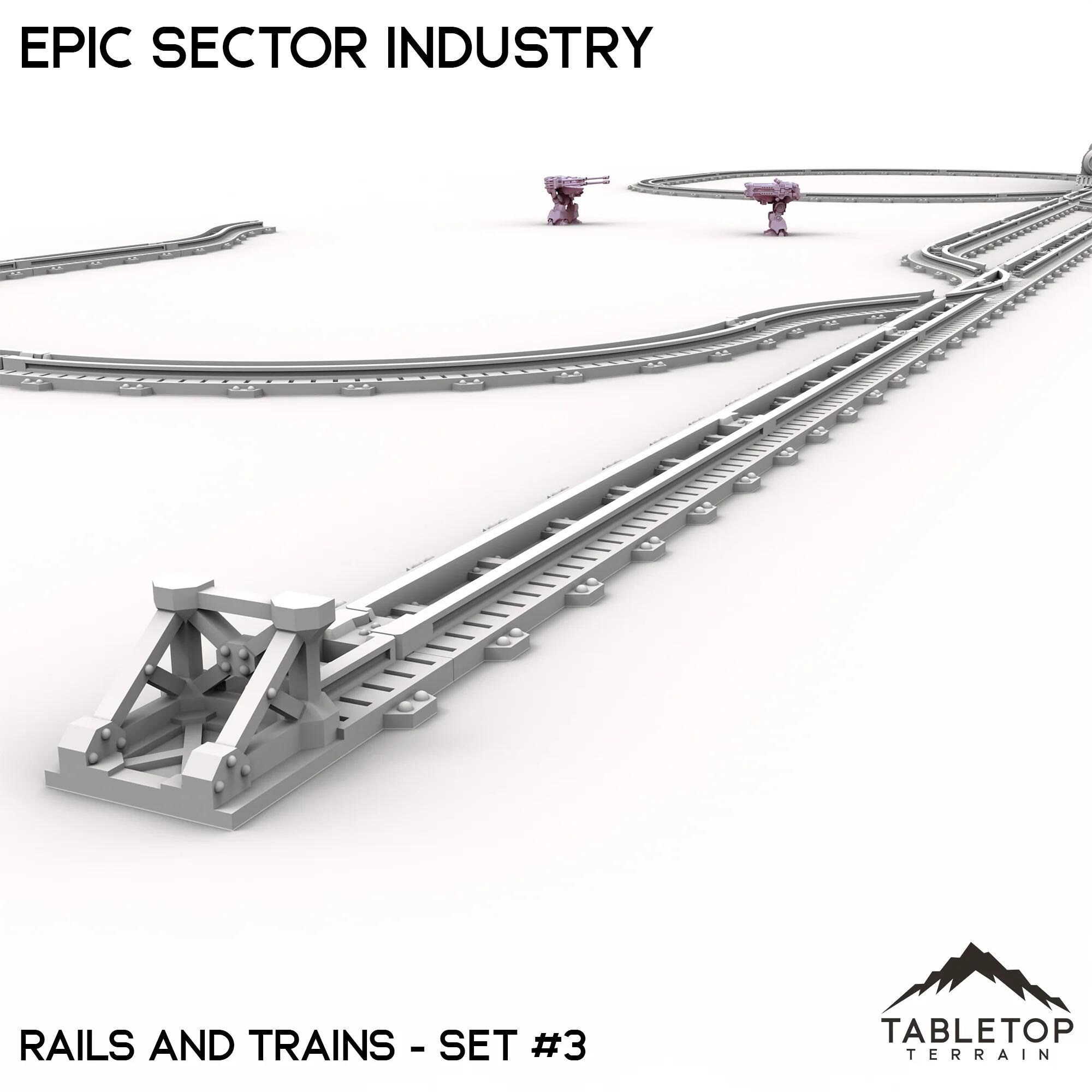 Epic Sector Industry - Set 6 - Rails and Trains - 6mm 8mm Mech Wargames ...