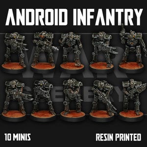 Chaos Android Infantry - Grimdark Minis by War Scenery for Tabletop Wargames