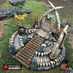 War Boss Throne - Tribal Terrain - Fantasy Terrain DND AoS Pathfinder Printable Scenery Miniature Wargame Tabletop Terrain Jungle Terrain